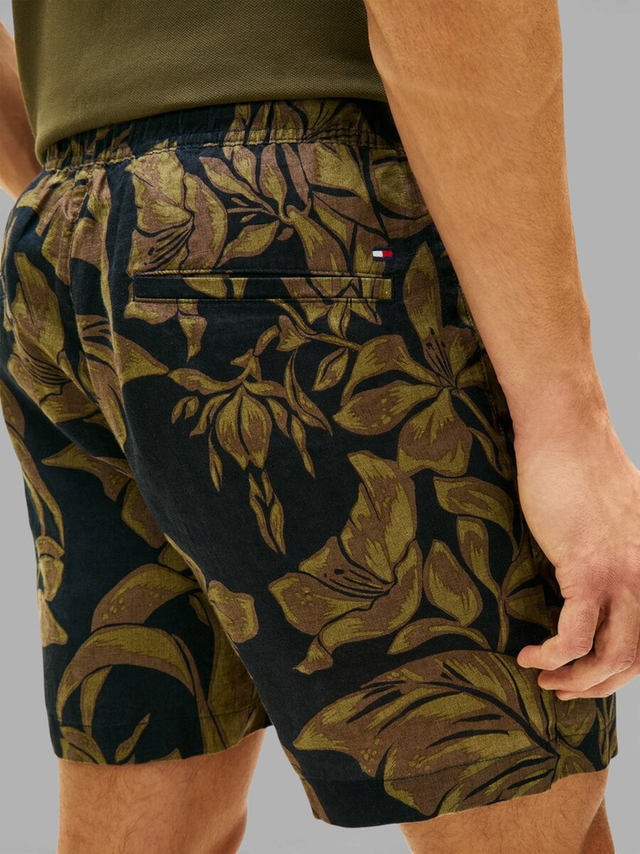Blauwe short met groene print Tommy Hilfiger