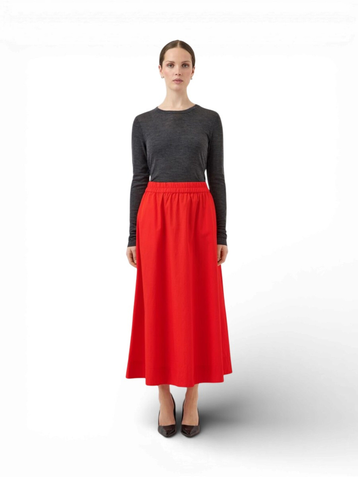 Ulla Popken ASYMMETRIC FLOUNCE PANEL ELASTIC WAIST - Maxirok - black/zwart