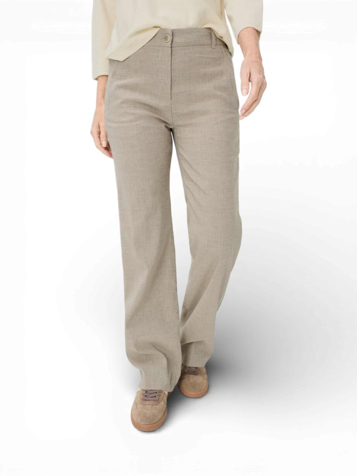 Beige gestreepte broek Peggy Raphaela 