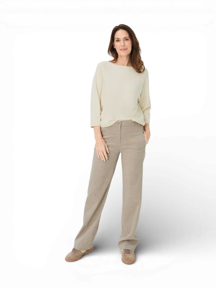 Beige gestreepte broek Peggy Raphaela 