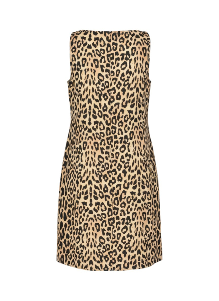Beige jurk in leopard print met zakken Virpisilla Vila 