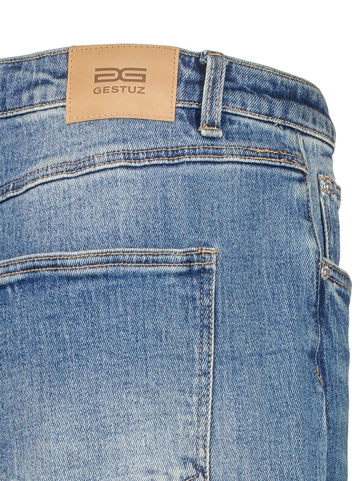 Blauwe wide leg jeans met omslag Sara Gestuz 