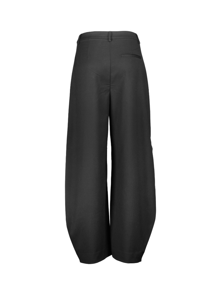 Zwarte geklede wijde broek met bandplooi Callia Gestuz