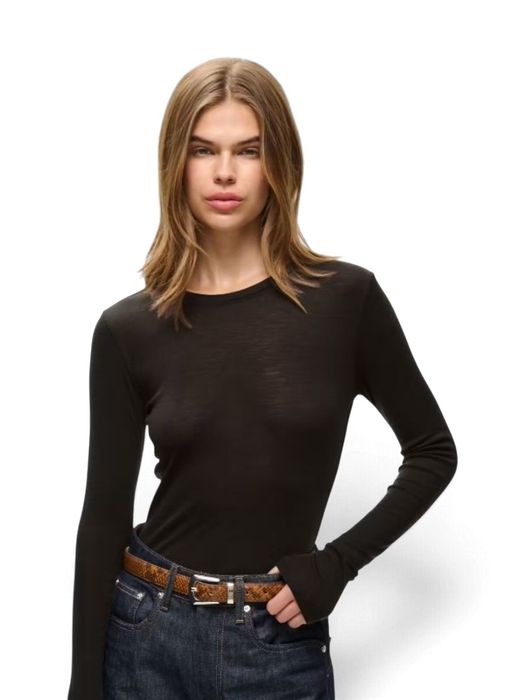 Chocoladebruine fijne pull Ninia Gestuz