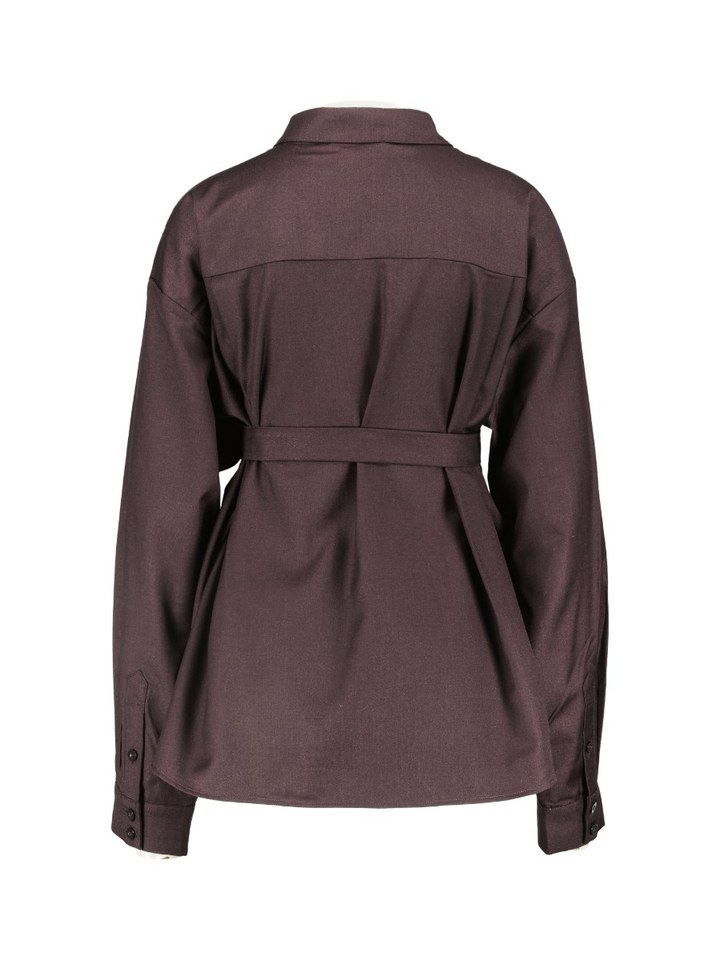 Bordeaux kleurige bloes met lint Schany Gestuz 