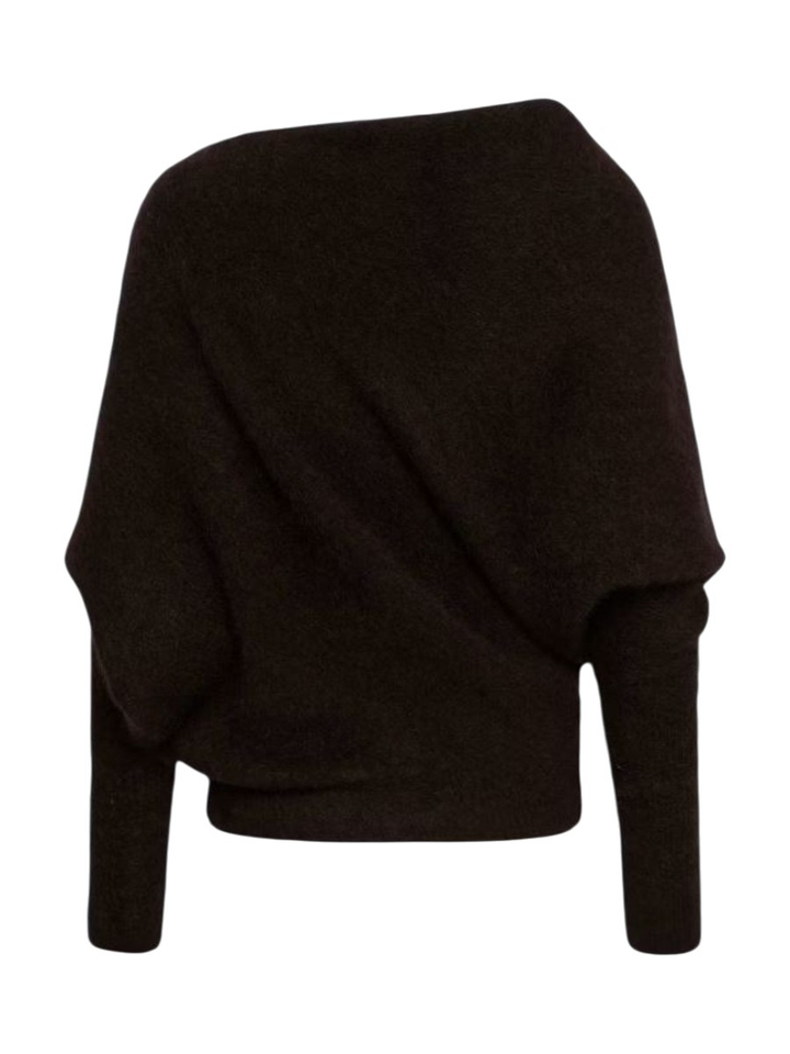 Donkerbruine mohair trui Debbie Gestuz
