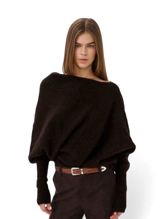 Donkerbruine mohair trui Debbie Gestuz