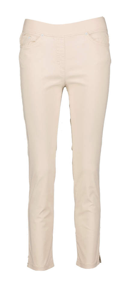 Ecru broek met strass detail onderaan aan de broekspijp Pamina Raphaela