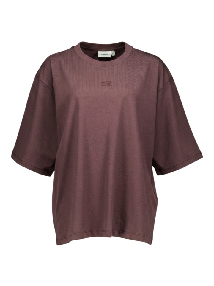Bordeaux kleurige T-shirt met merklogo Dami Gestuz