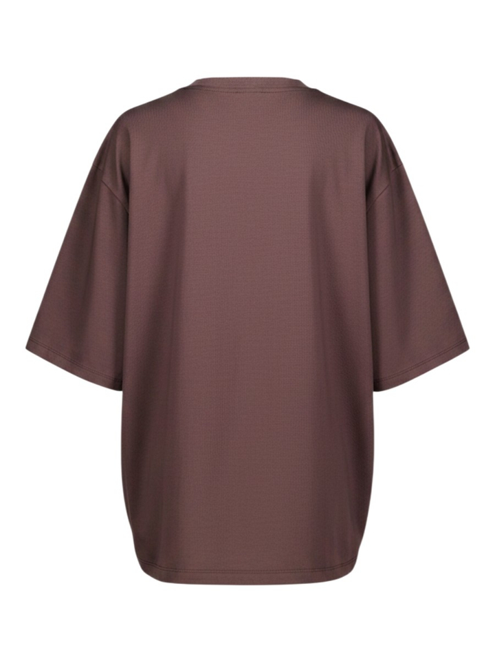 Bordeaux kleurige T-shirt met merklogo Dami Gestuz