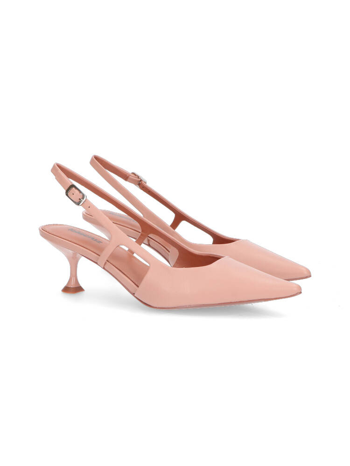 Nude roze sandaal met trechterhak Lola Cruz 