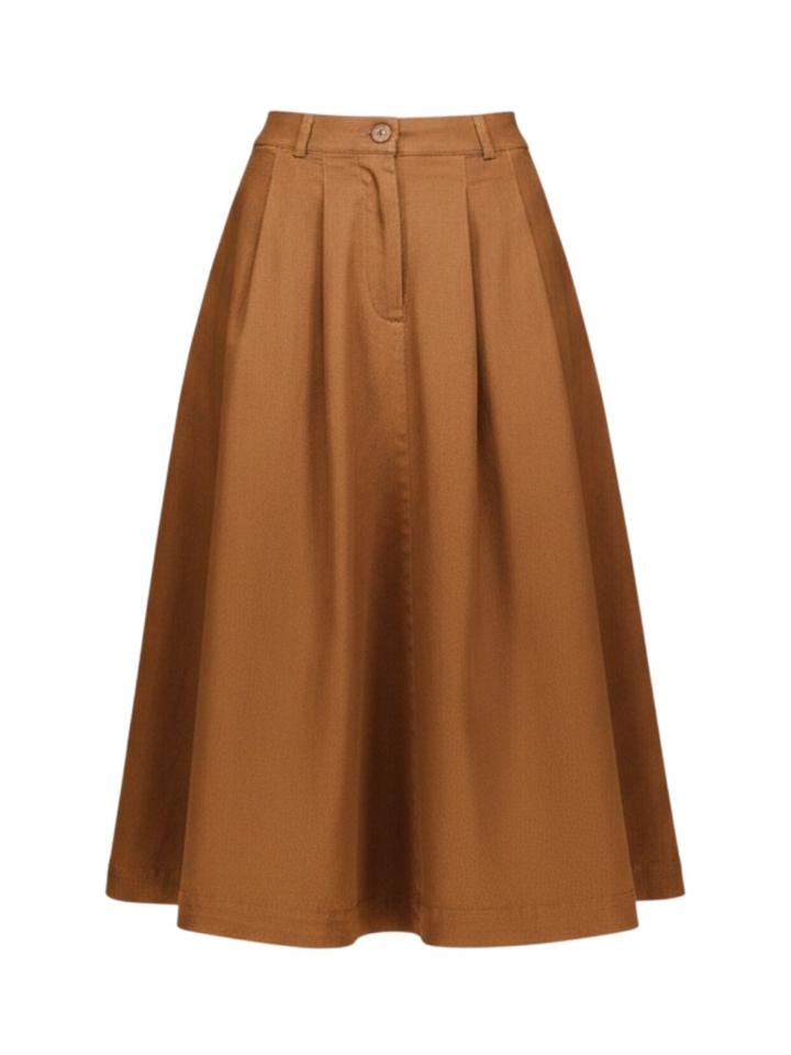 Bruine halflange rok Pen Twill Rue De Tokyo