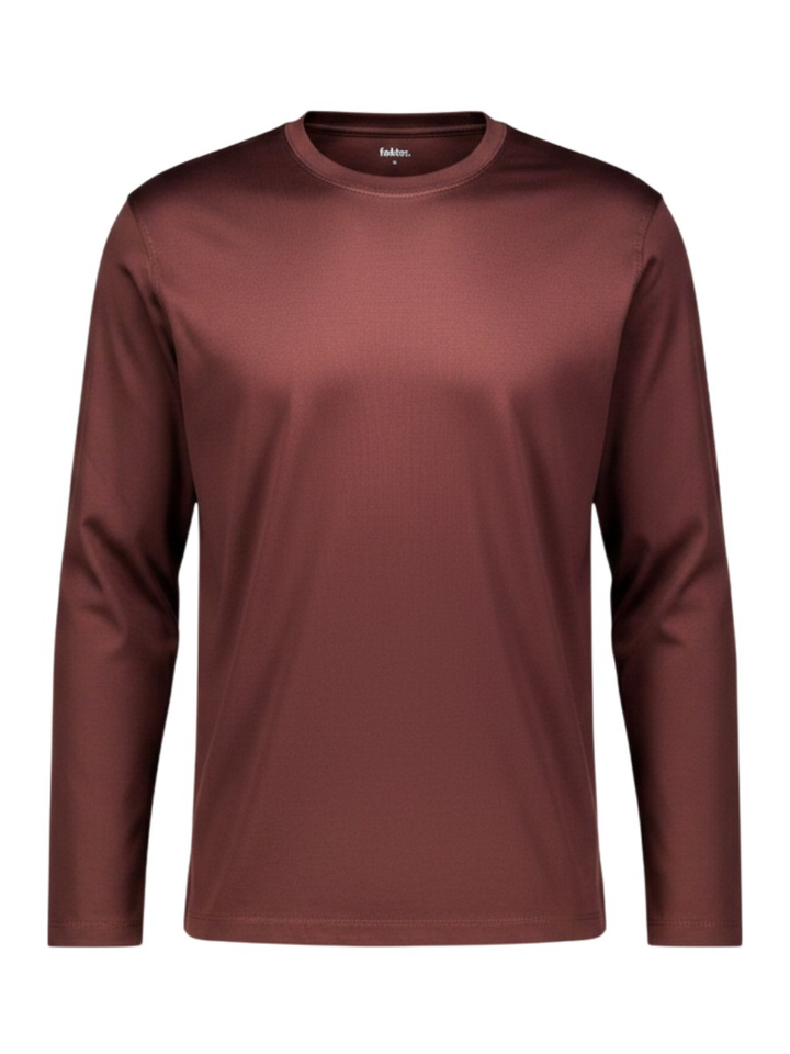 Bordeaux katoenen t-shirt met lange mouwen Fakts