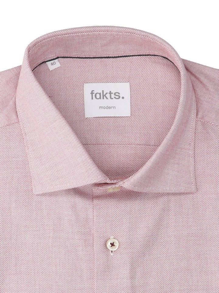 Red dark faux uni katoenen hemd (modern fit) met lange mouwen Fakts