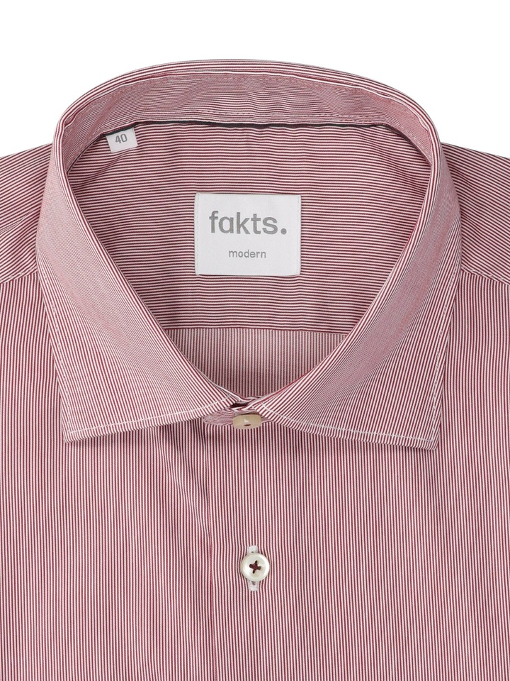 Red dark katoenen hemd (regular fit) met fijne strepen en lange mouwen Fakts 