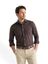 Brown uni katoenen hemd (slim fit) met lange mouwen Fakts 