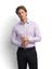 Lila faux uni katoenen hemd (modern fit) met details en lange mouwen Fakts 