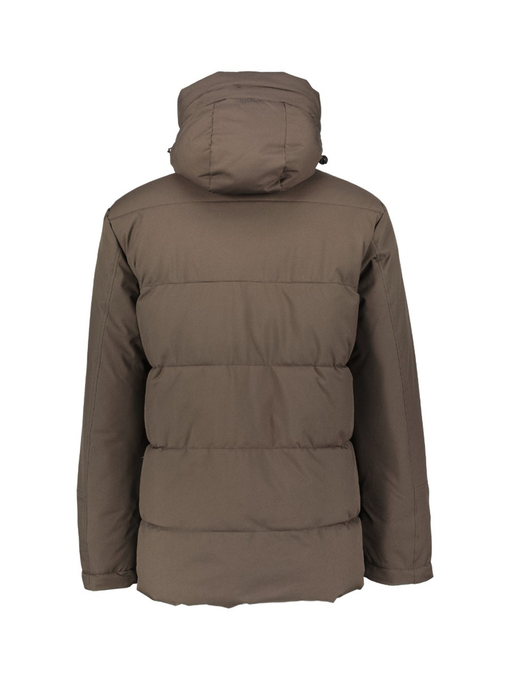 Bruine as met faux fur kraag en kap Bartolo Agiato