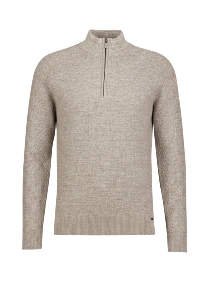 Beige trui met korte rits Gentiluomo