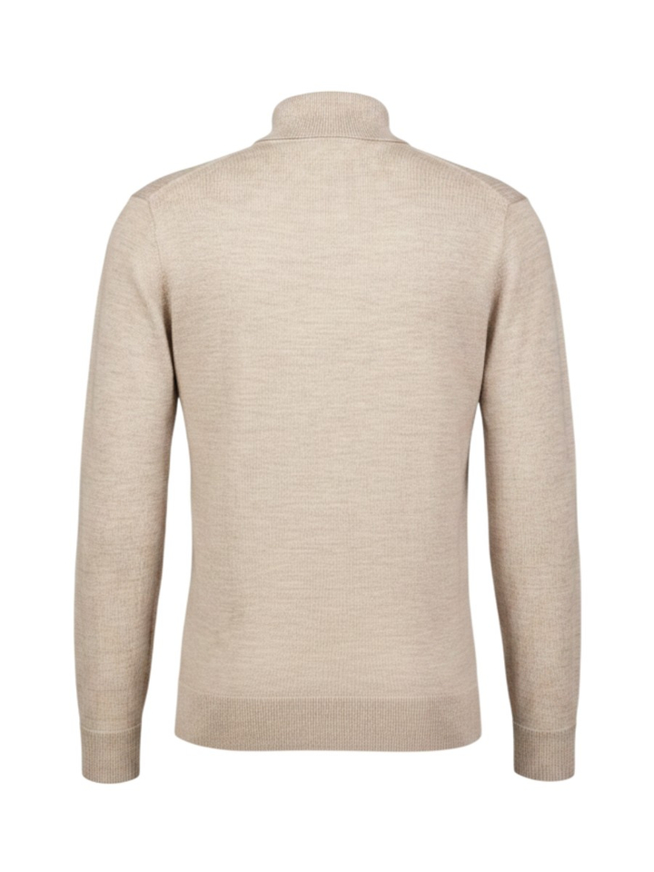 Beige trui met rolkraag Gentiluomo