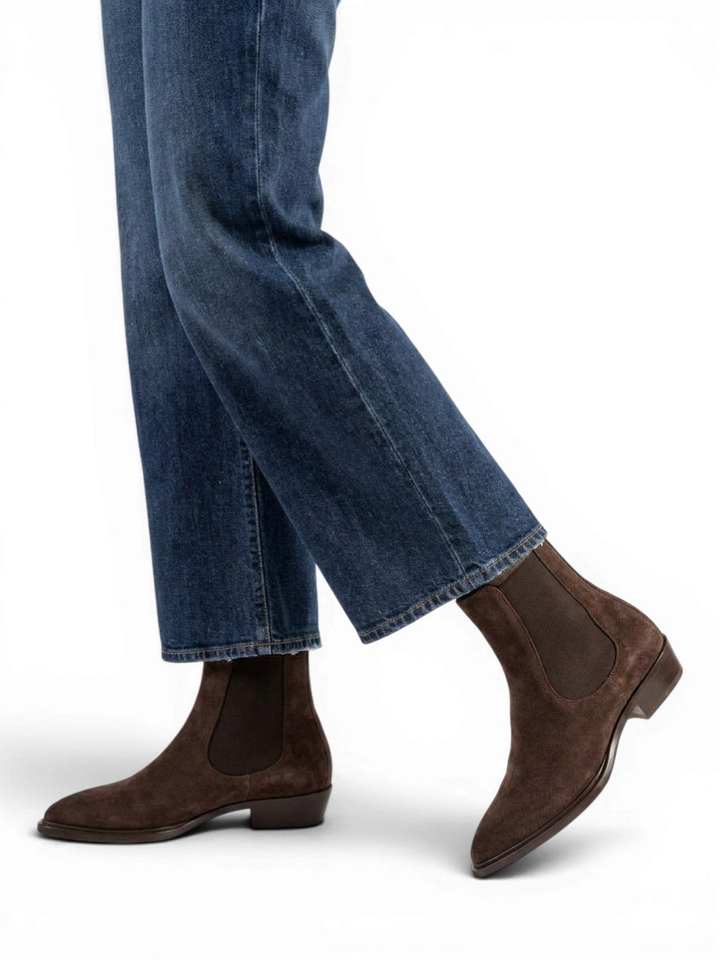 Donkerbruine seude boots Mahe' Beat