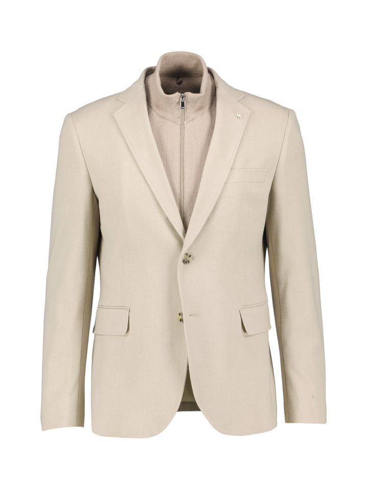Beige vest in blazer fit met afneembare rits Manuel Ritz 