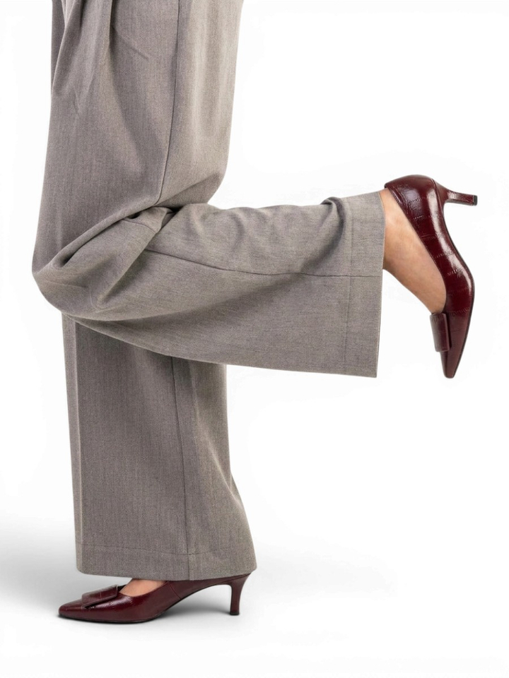 Bordeaux glanzende pump Zinda