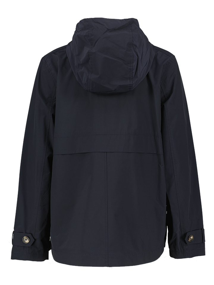Donkerblauwe jas met kap Celia Stand