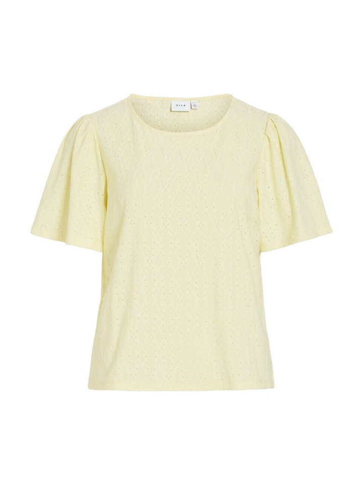 Gele top met fijne gaatjes Vibelli Vila