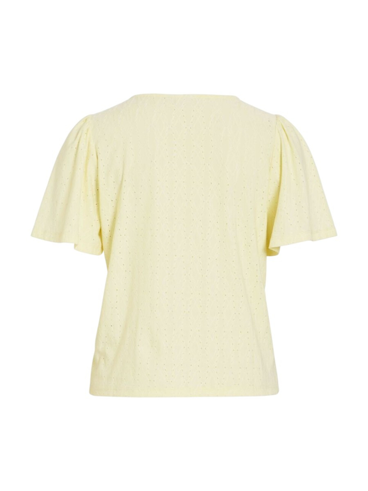 Gele top met fijne gaatjes Vibelli Vila