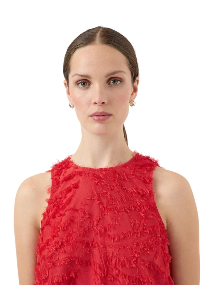 Rode jurk met franjes Yasparia Y.A.S