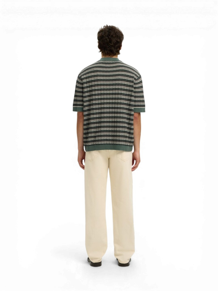 Groene gestreepte polo Selected 