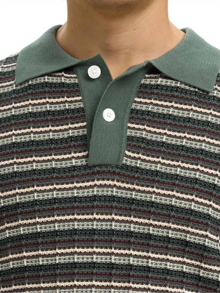 Groene gestreepte polo Selected 