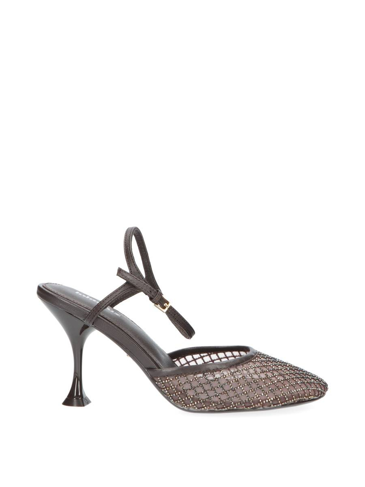 Bruine slingback pump met glitterdetail Lola Cruz
