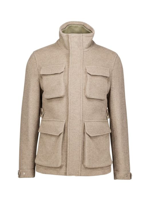 Taupe wollen veldjack Wellington