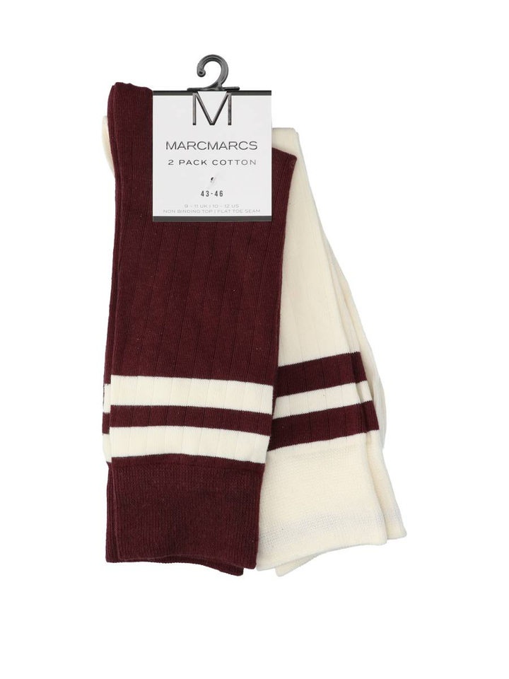 Bordeaux/witte 2-pack sokken Albert Marcmarcs