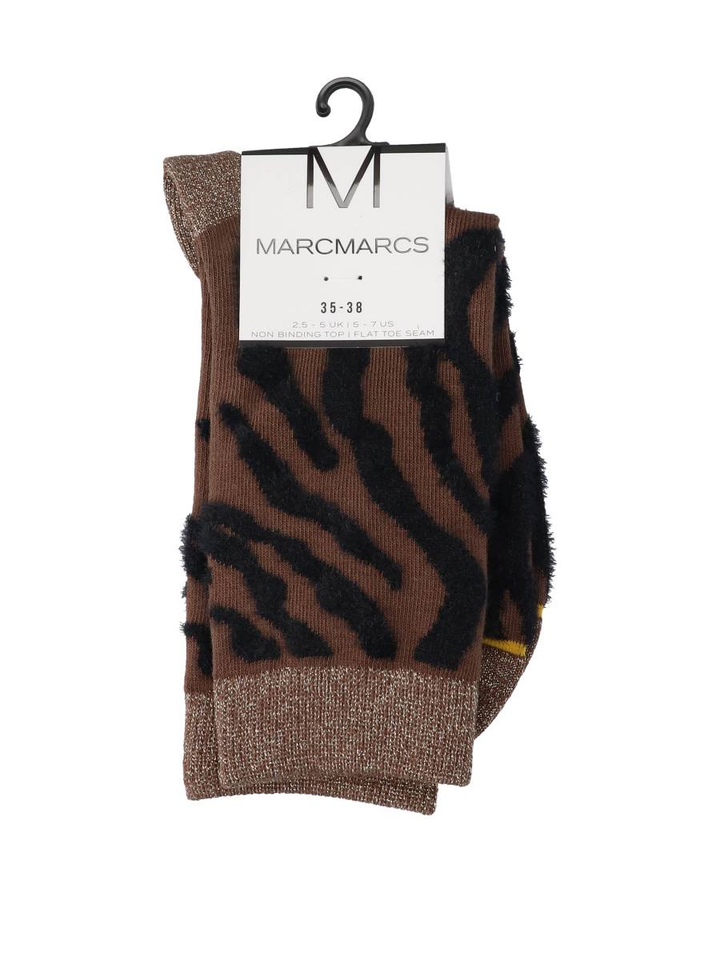 Bruine sokken met zebraprint Teresa Marcmarcs