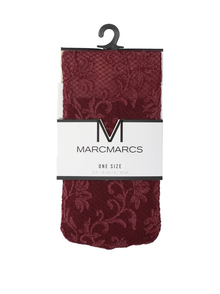 Bordeaux pantysok met bloemenprint Bella Marmarcs 