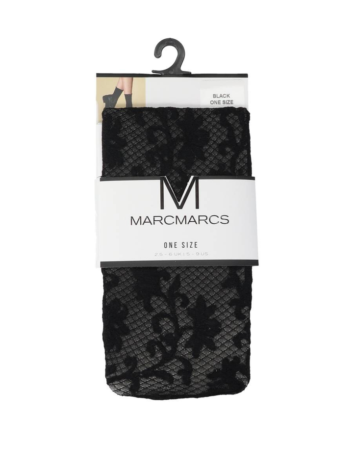 Zwarte pantysok met bloemenprint Bella MarcMarcs
