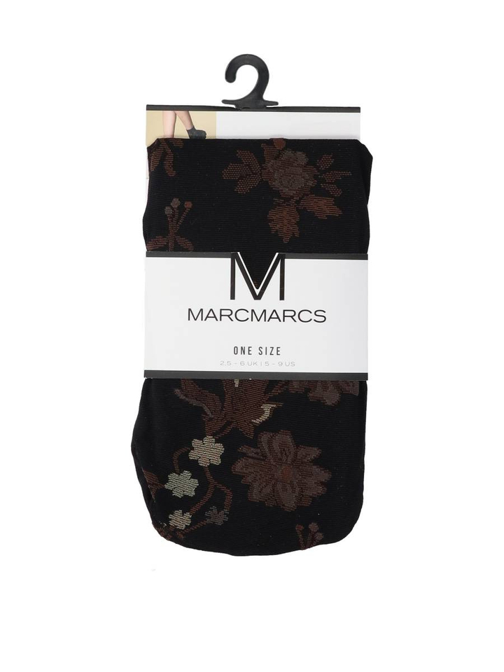 Zwarte pantysok met bloemenprint Jolie Marcmarcs 
