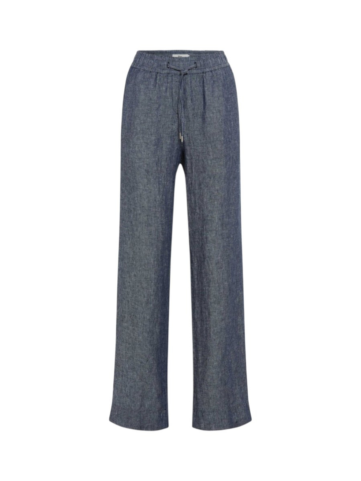 Blauwe losse linnen broek Brax