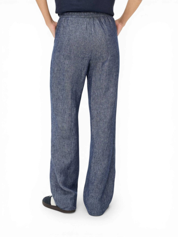Blauwe losse linnen broek Brax