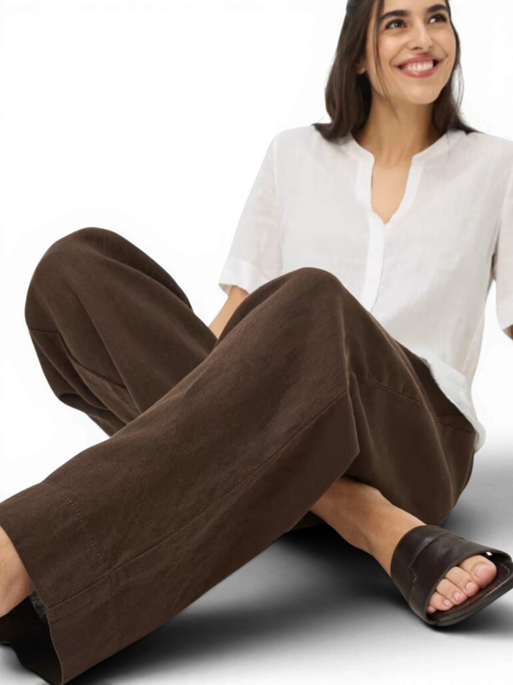 Bruine linnen broek Brax 