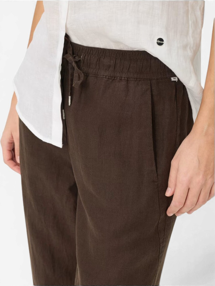 Bruine linnen broek Brax 
