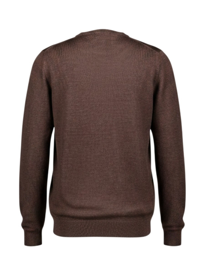 Donkerbruine trui in merino wol Altobello