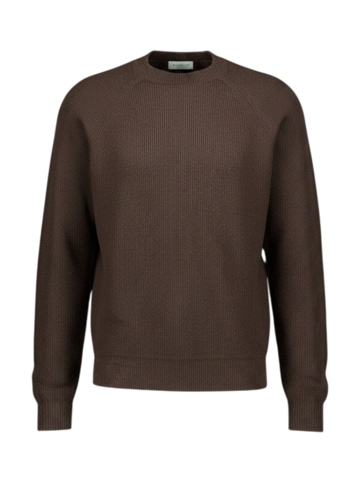 Donkerbruine gebreide trui in merino wol Altobello