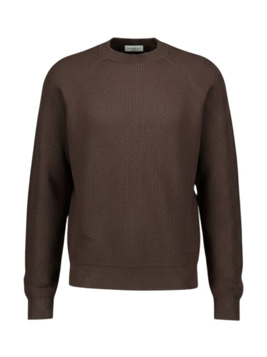 Donkerbruine gebreide trui in merino wol Altobello