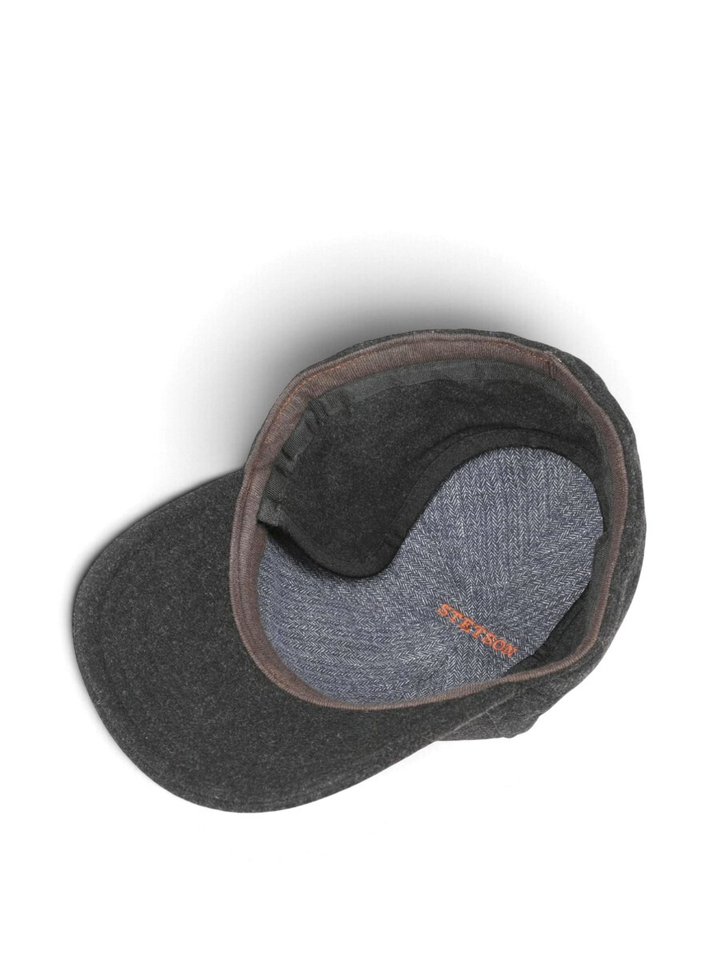 Donkergrijze wollen pet met oorlappen Stetson