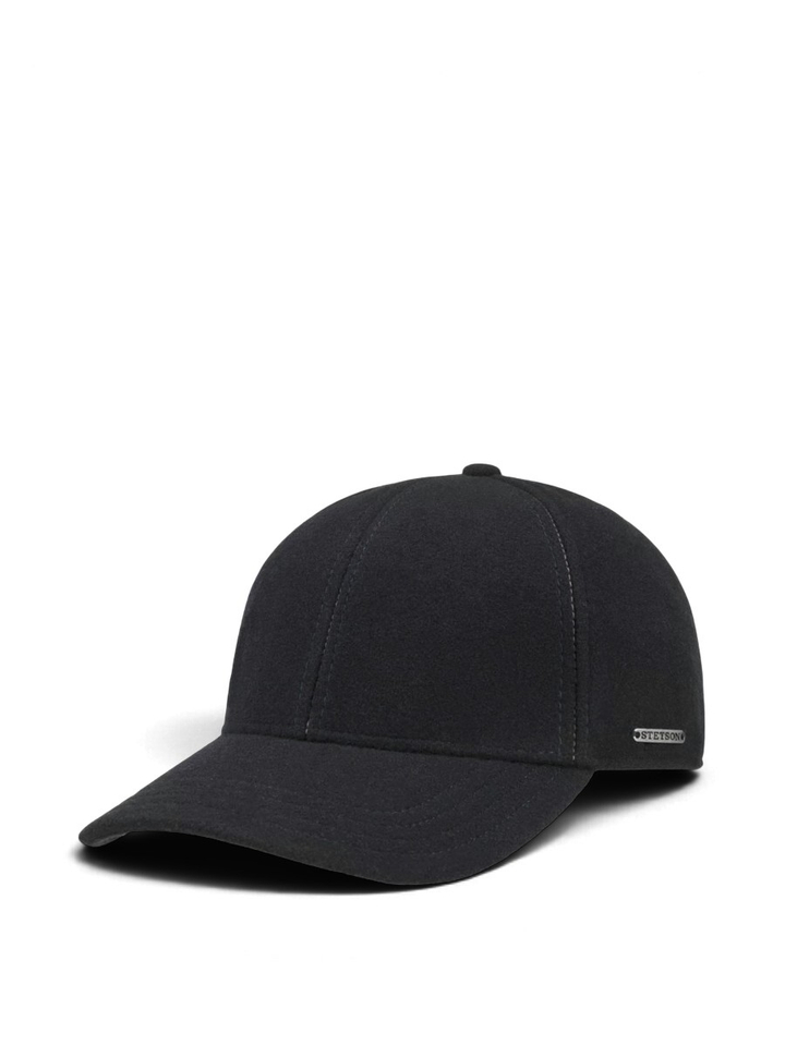 Donkerblauwe wollen pet met oorlappen Stetson 
