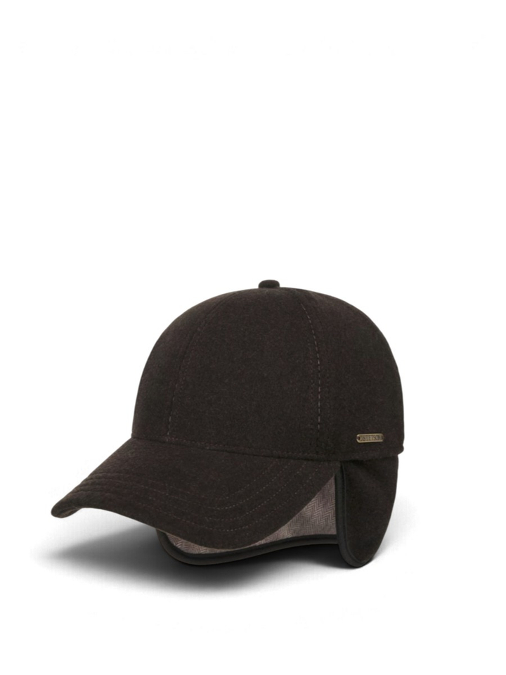 Bruine baseball cap met oorlappen Stetson
